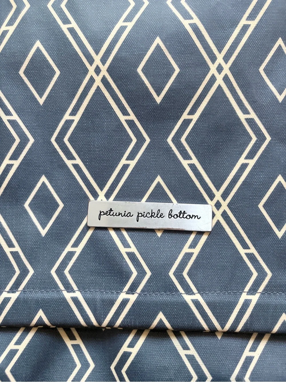 Petunia Pickle Bottom Navy and Cream Geometric Kids Backpack